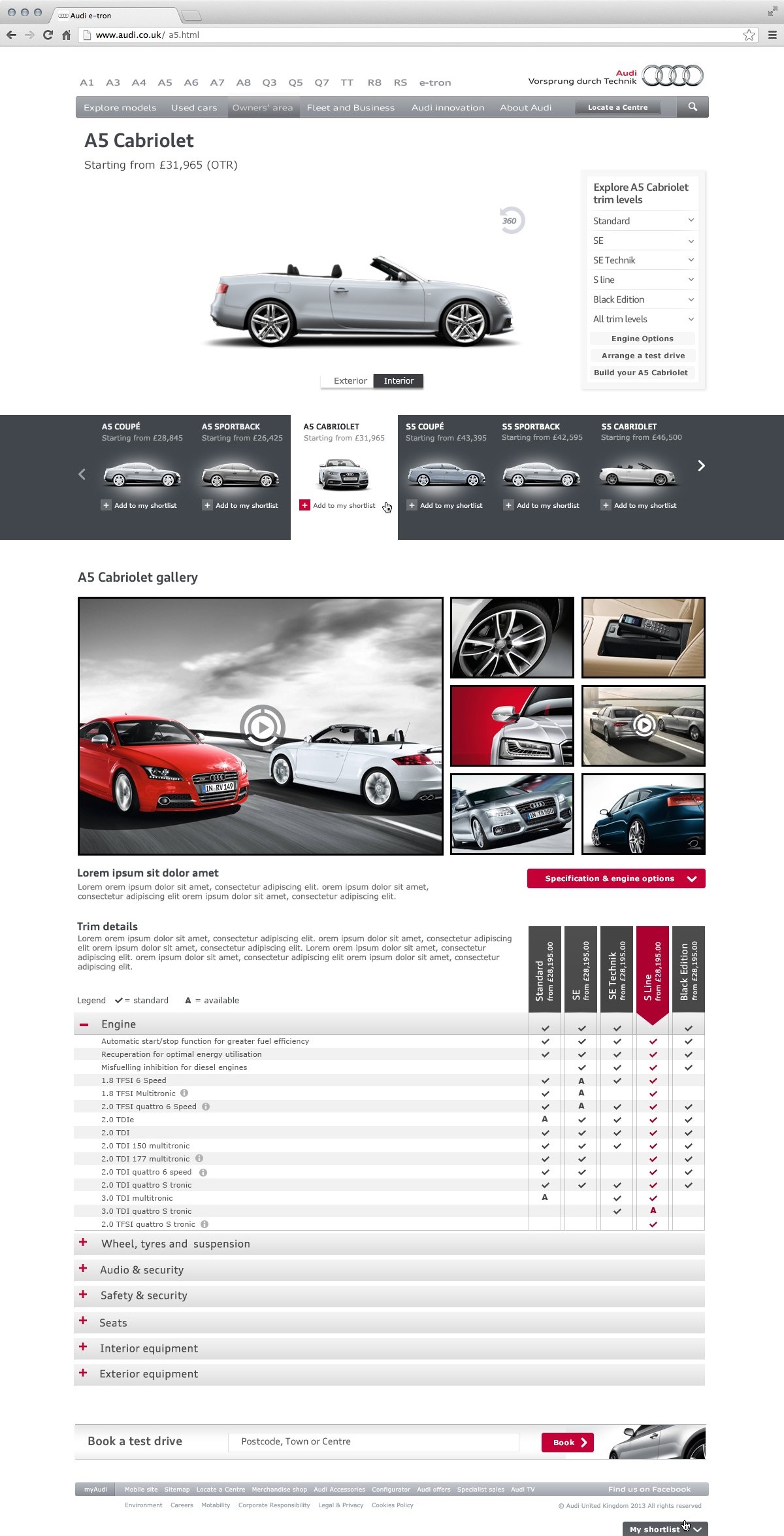New Audi Website Website