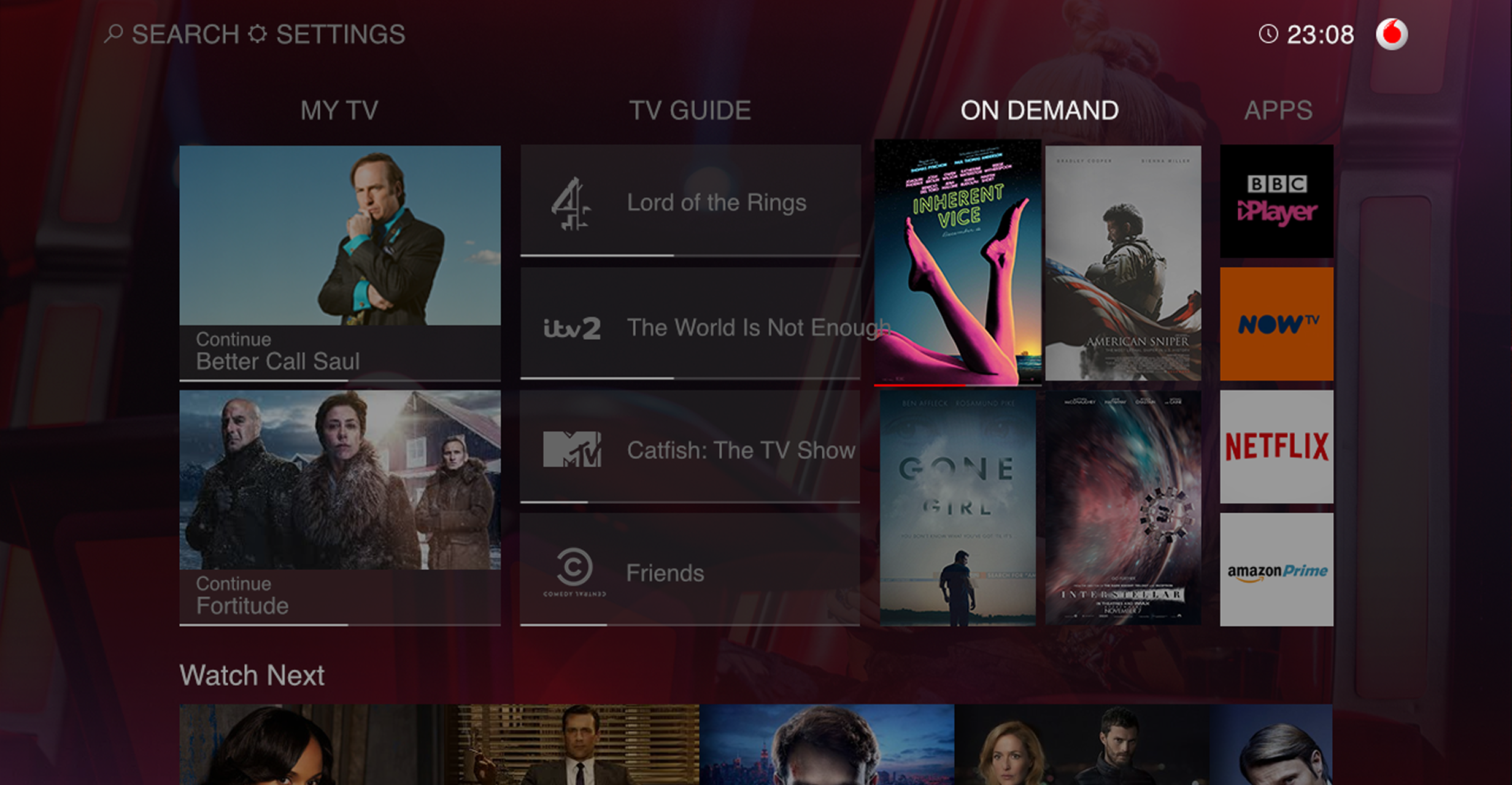 Vodafone TV UI